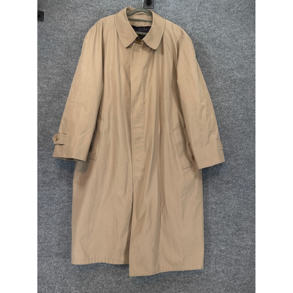Brooks Brothers Trench Coat Mens XL Tan Wool Liner Classic Rain Jacket Luxury